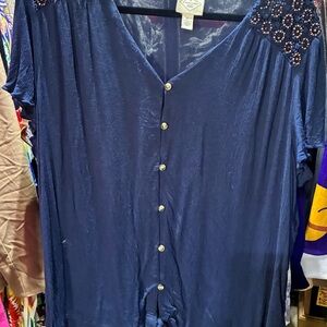 St. John's Bay Deep Blue Button-Down Shirt